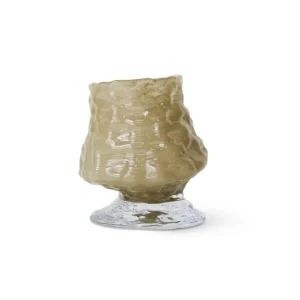 Brut textured glass vase sage HK Living