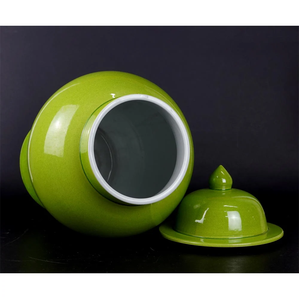 chinesisch Porzellan Vase Gelb-Gruen