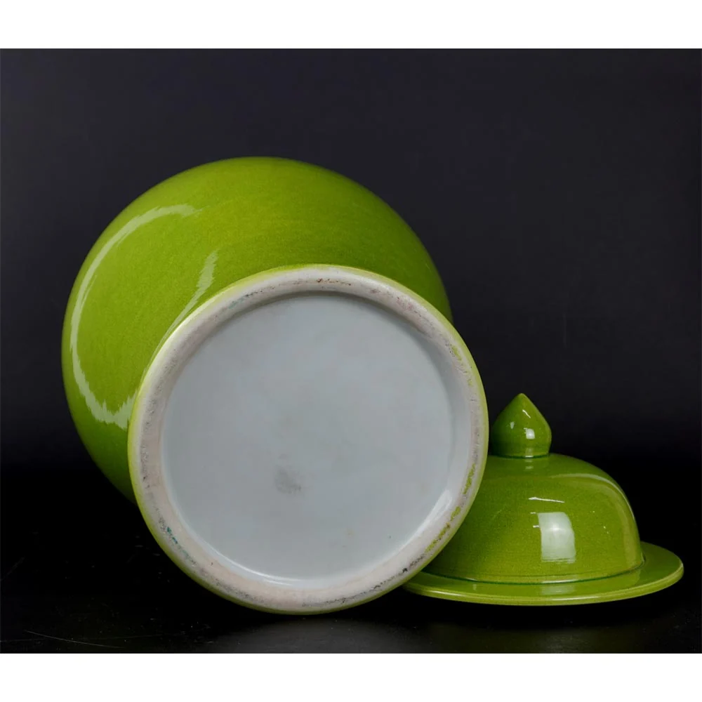 chinesisch Porzellan Vase Gelb-Gruen