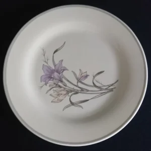 DESSERTTELLER - Keramik / Steingut, Flora Lilien Blumenblüten Pflanzen Rand Motiv Dekor