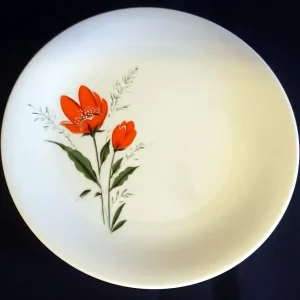 DESSERTTELLER - Porzellan, Flora Pflanzen Mohnblumen Blüten Motiv Dekor