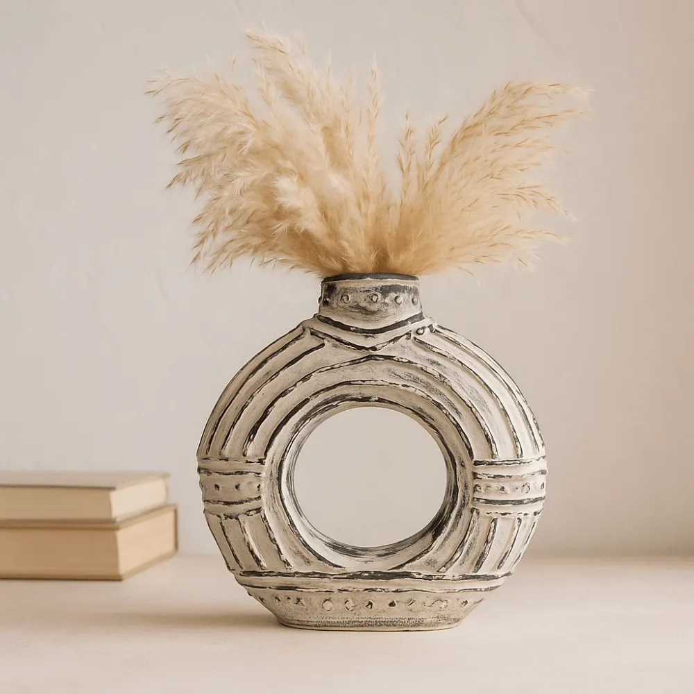 Donut-Vase, Creme, 18 cm