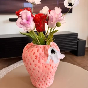 Erdbeer Vase rosa von Countryfield XL