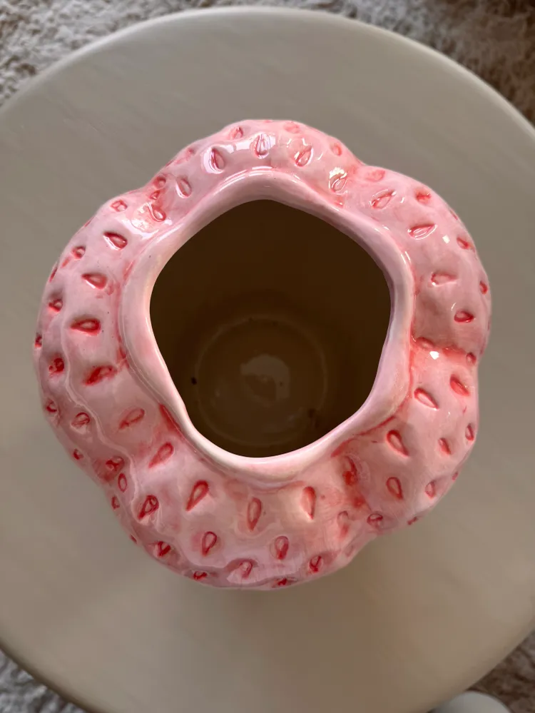 Erdbeer Vase rosa von Countryfield XL
