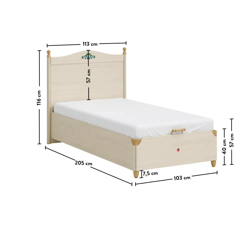 FLORA (NEW) BED BASE (100x200 cm)