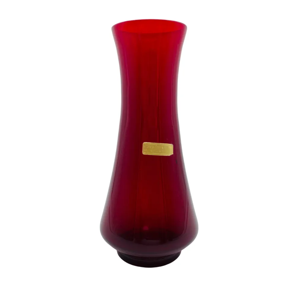 Glashütte Rheinpfalz Vase Vintage rot Glas 60er 70er Jahre