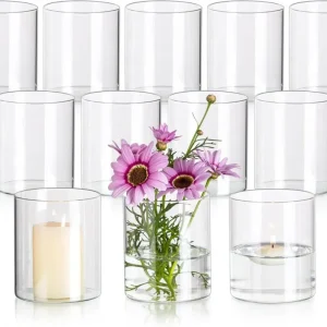 Glasseam Glaszylinder Vase 12 Stück 10x8,5cm Clear Modern