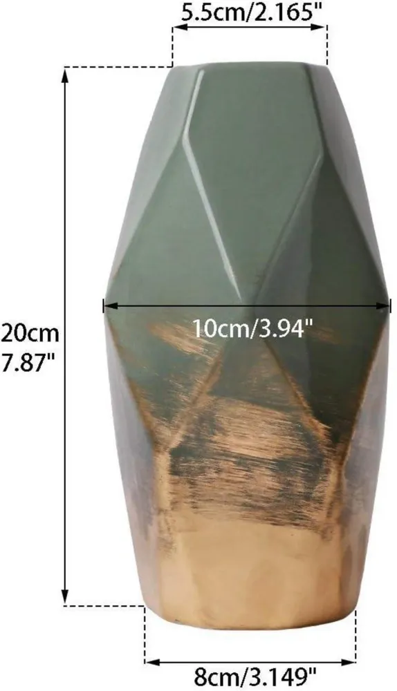 Grüne Keramikvase 20cm für Pampasgras - Moderne Deko