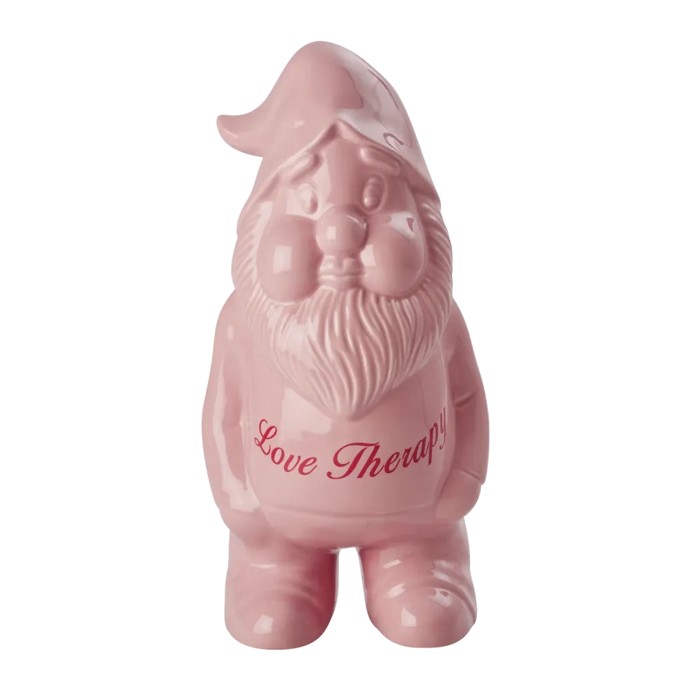 Groß Gnom Keramik Vase - Hellrosa