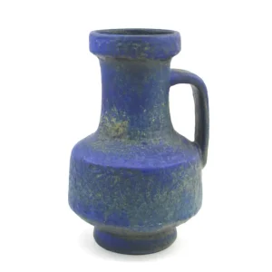 Große Karlsruher Majolika Vase 7318 1970s Friedgard Glatzle Design Mid-Century WGP Blaue Fat-Lava Glasur