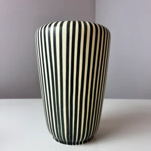 Handbemalte Vase creme schwarz von Maria Köhler für Villeroy & Boch