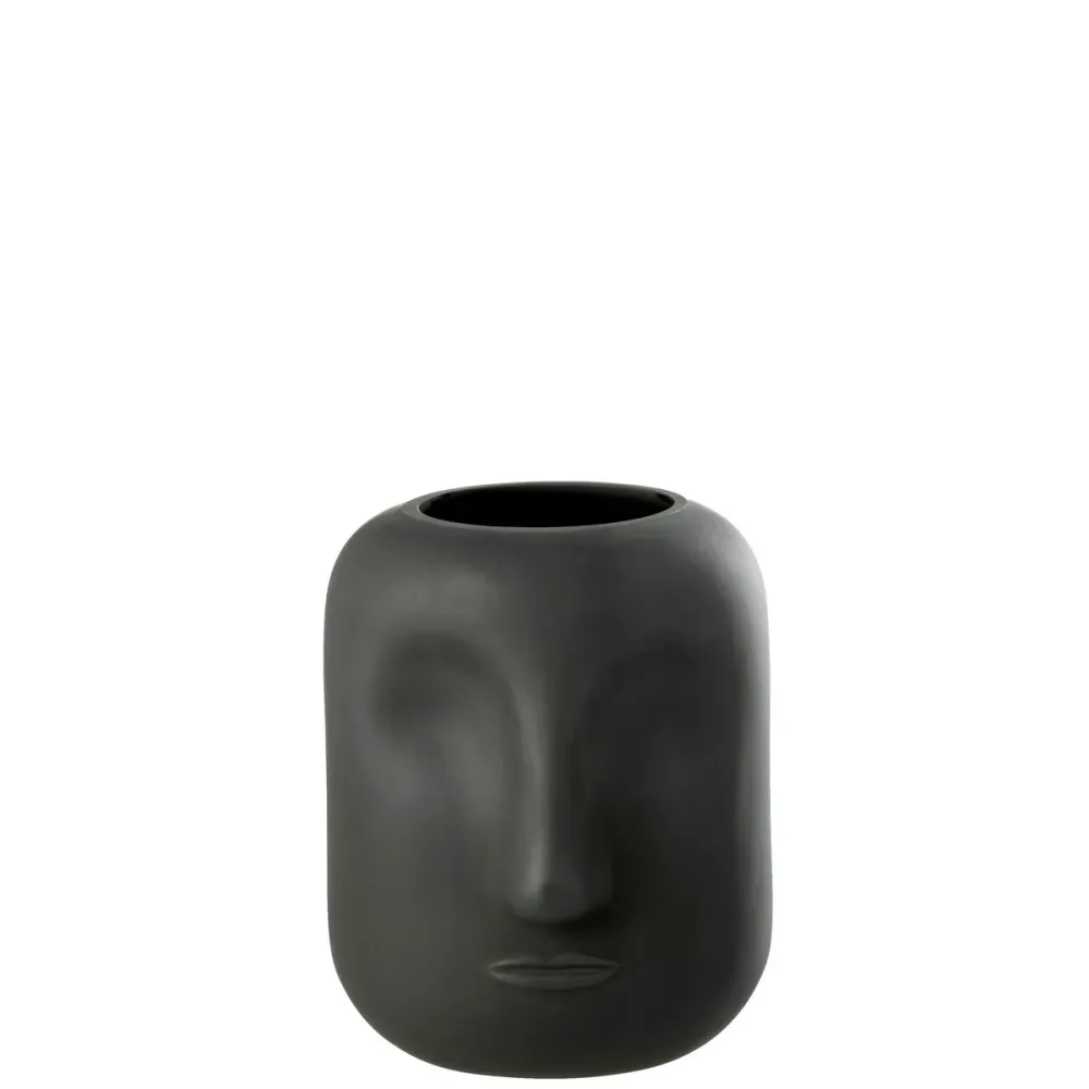 J-Line Vase Noe Schwarz – Kleine Glasvase 20 cm mit modernem Design