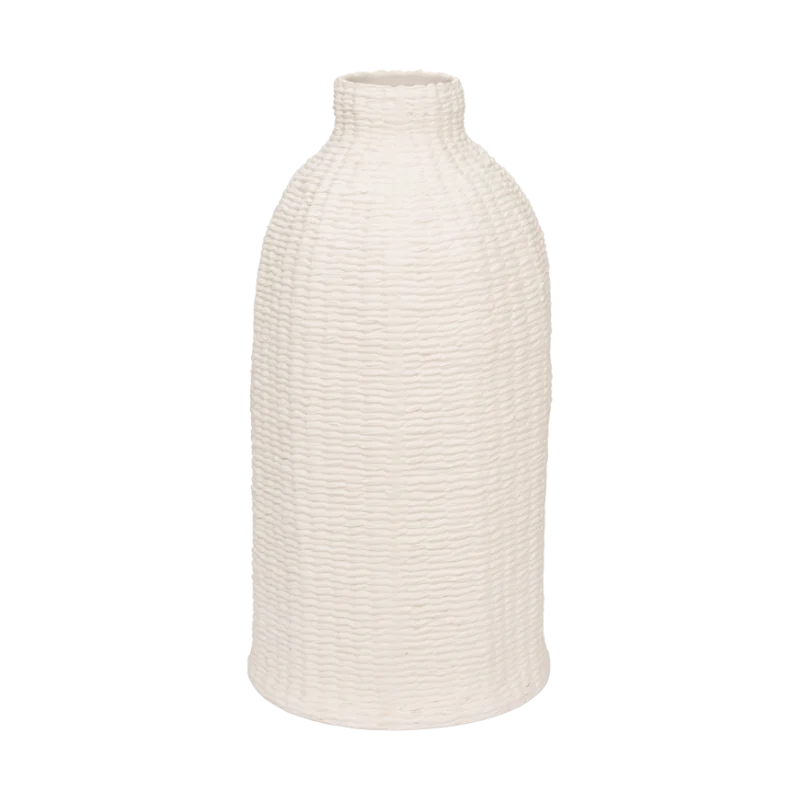 Keramikw vase ALUKA gebrochenes Weiß