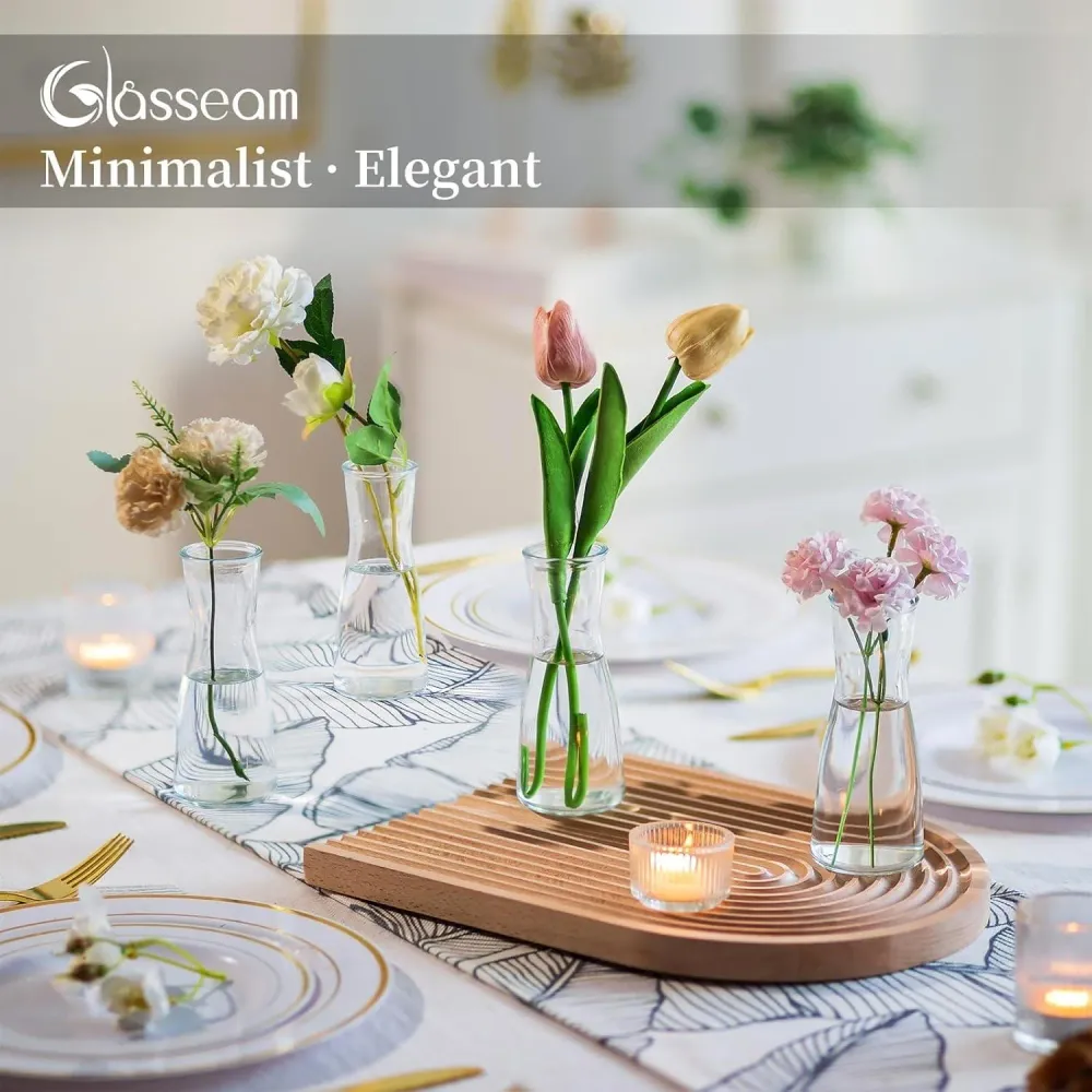 Kleine Glasvasen Klar Flower Vase Set 12 Stück Modern für