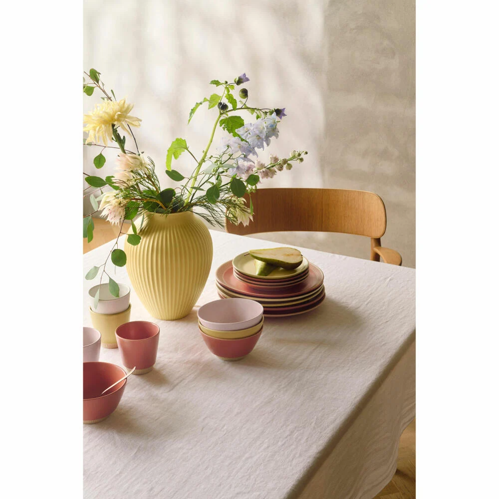 Knabstrup Vase Ripple, Dekovase, Blumenvase, Keramik, Yellow, 27 cm, K1234-4