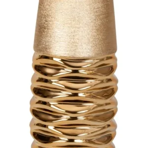 Moderne Dekovase Blumenvase Tischvase Vase aus Keramik gold 13x33 cm