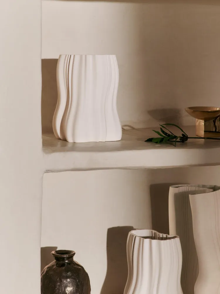 Moire Vase - Small - Off-White