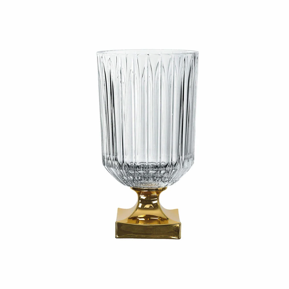 Nachtmann Vase Minerva Gold auf Fuß, Kristallglas, Klar / Gold, 31.5 cm, 104160