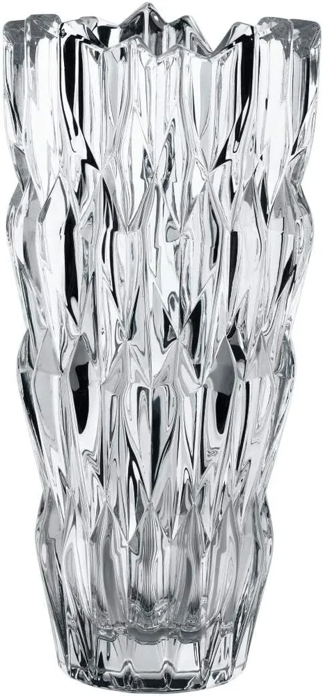 Schwere Vase Charm aus Glas, ca. 26 cm Höhe. Kristallglas.