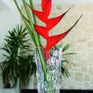 Schwere Vase Sculpture aus Glas, ca. 33 cm Höhe. Kristallglas.