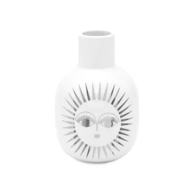 Sonnenvase „Audrey“ - weiße Porzellan Vase von Trevoly Räder