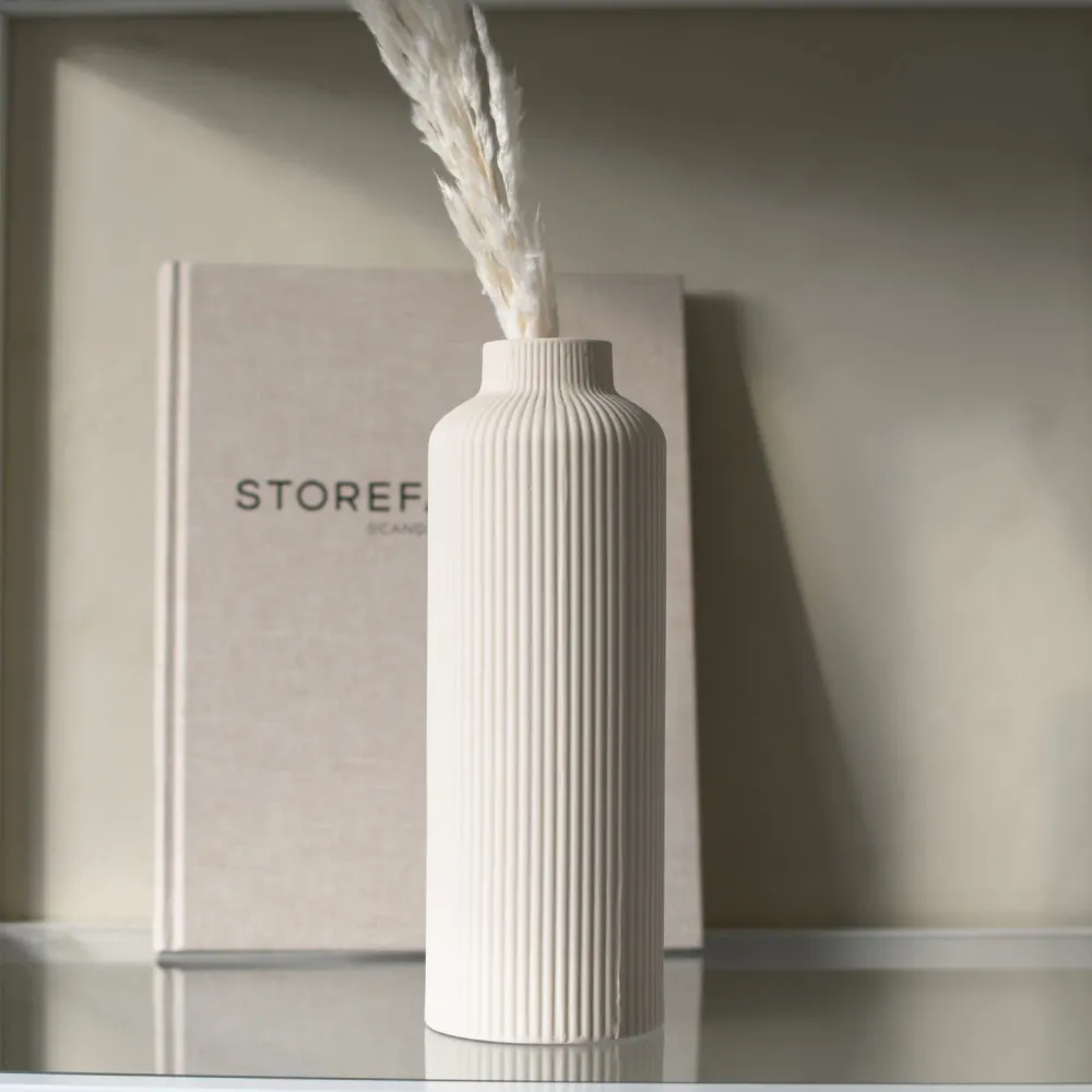 Storefactory Adala Vase beige gerade hoch Keramik