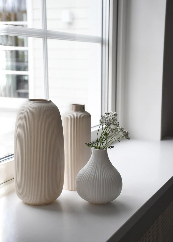Storefactory Adala Vase beige gerade hoch Keramik