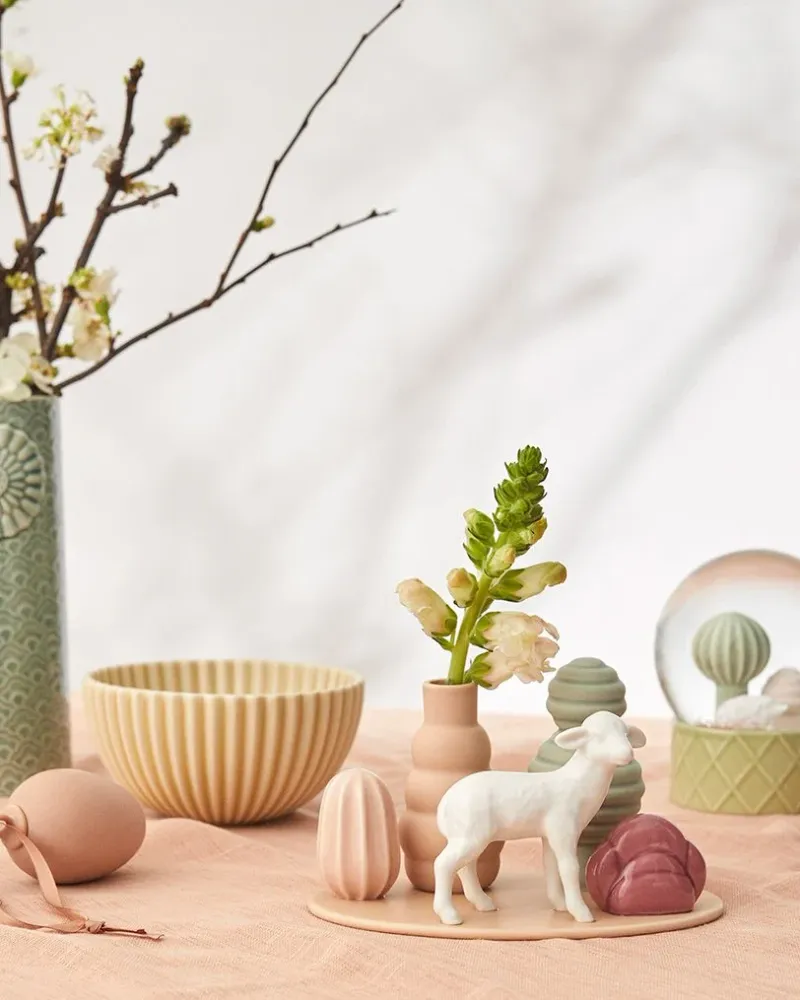 Sweet Stories Lamb Vase Dusty Rose