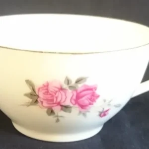 TEETASSE - Porzellan, Goldrand Flora Rosenblumen Blüten Motiv Dekor