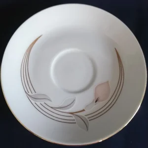 UNTERTASSE - Porzellan, Goldrand Flora Blumenblüte Relief Motiv Dekor