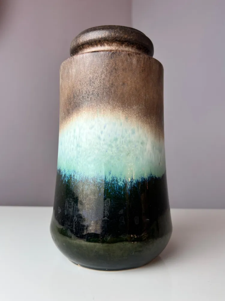Vase 549-27 grün braun von Scheurich West Germany