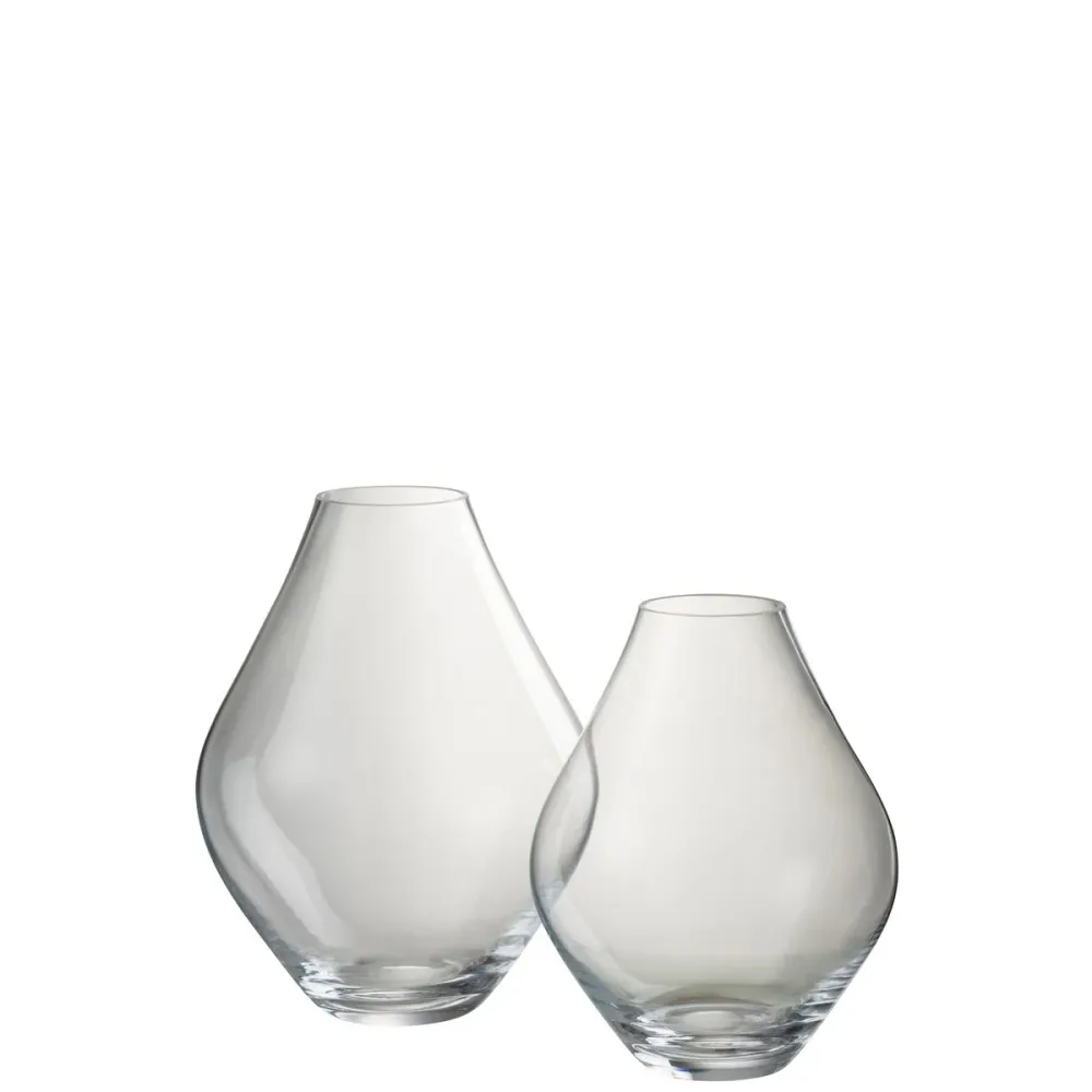 Vase Abby aus Glas Transparent – Große Dekovase 28 cm von J-Line