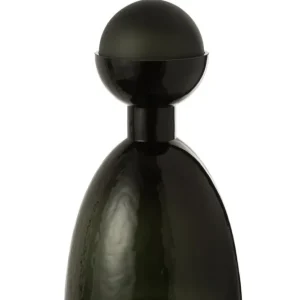 Vase Bottle+Cap Adria Glass Dark Green Medium