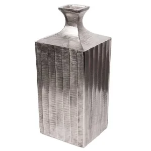 Vase "Clara", 35 cm, Metall Alu, Farbe Silber