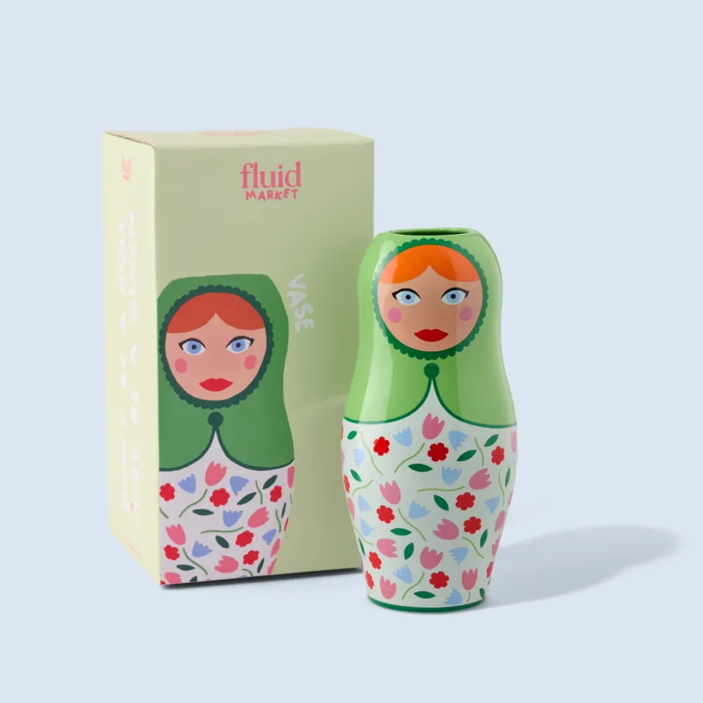 Vase „Doll Flower“ | Figurative Vase mit Blumendetails | Fluid Market