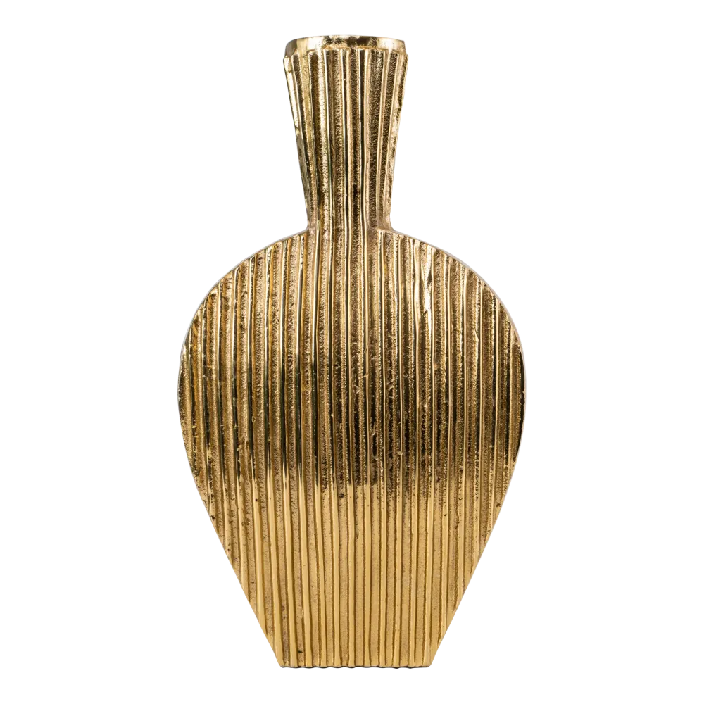 Vase geripptes Fenster aus Metall gold 28x6x50cm