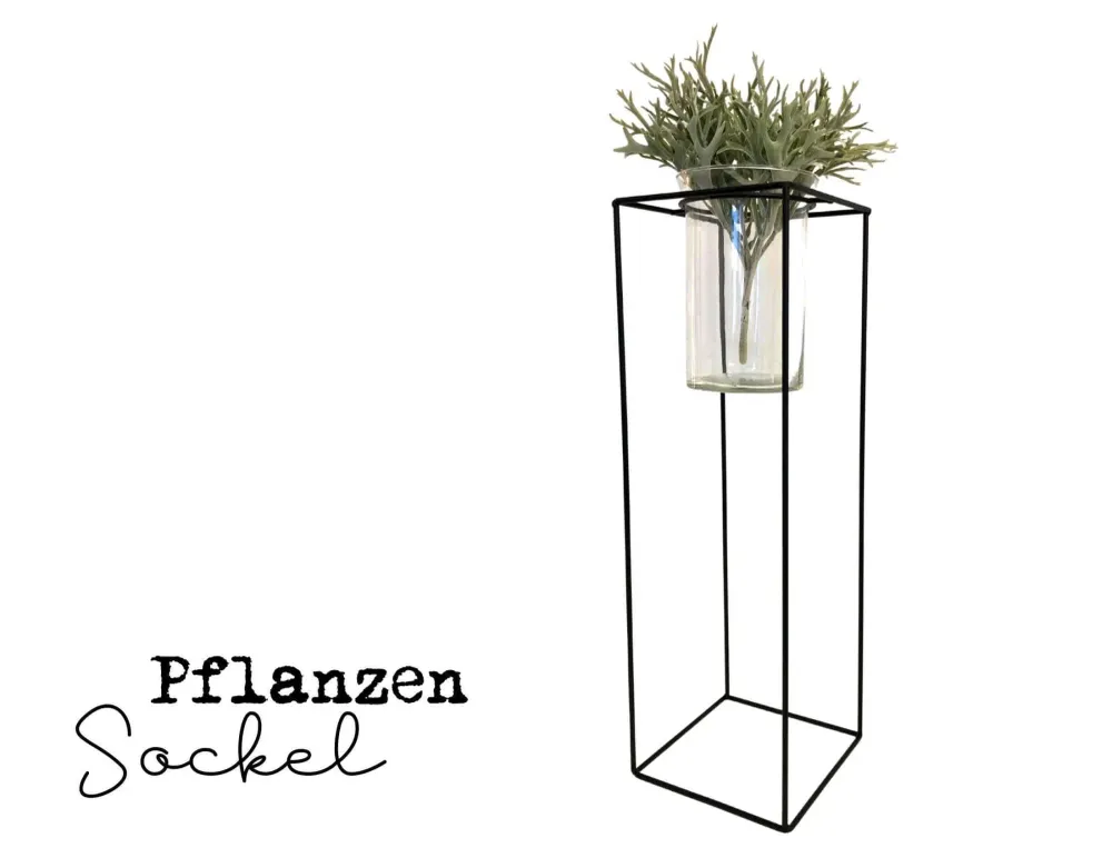 Vase | großes Metallgestell | schwarz