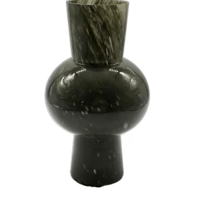 Vase "Halley" aus Glas, Olivgrün