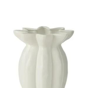 Vase Lotus Ceramic White Small