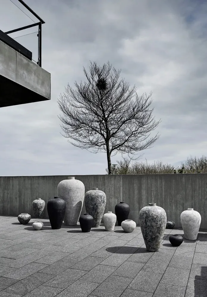 Vase Luna grau 60 cm Muubs