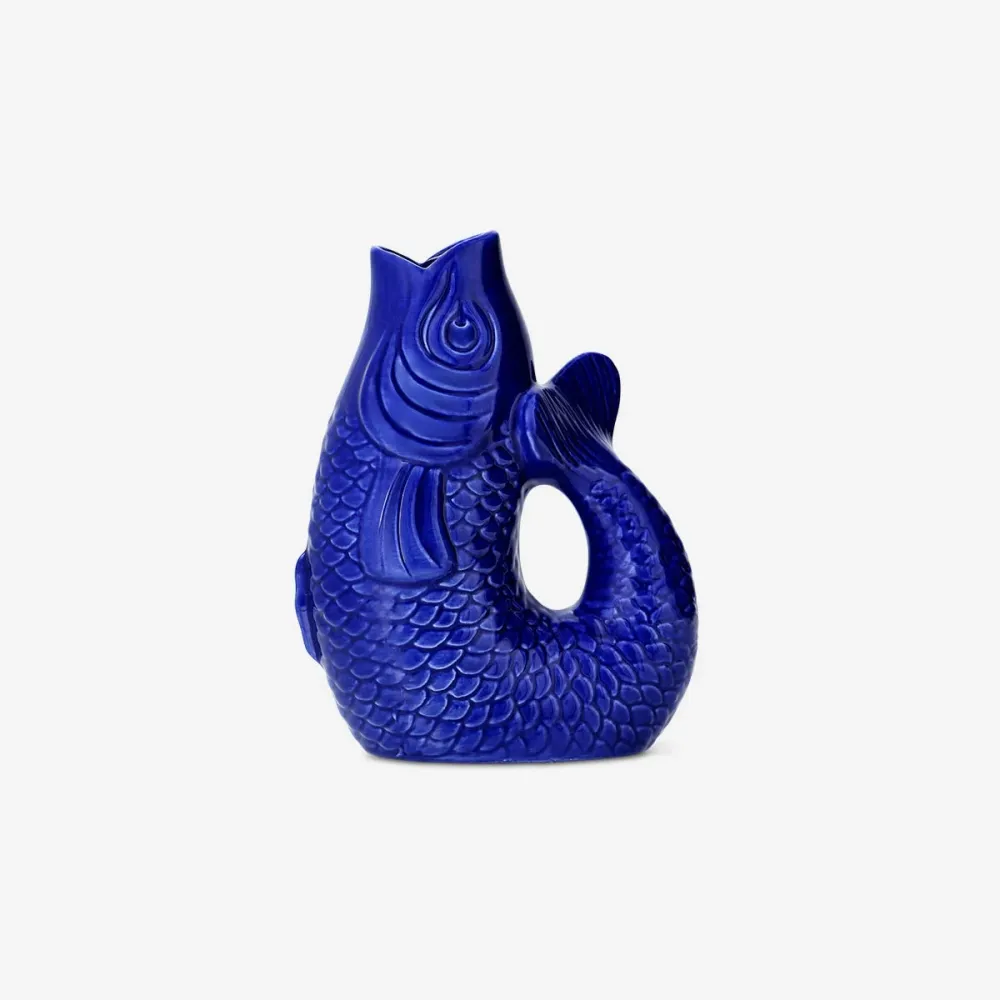 Vase mit blauem Fisch
