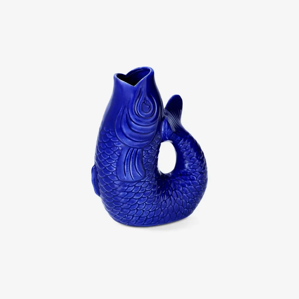 Vase mit blauem Fisch