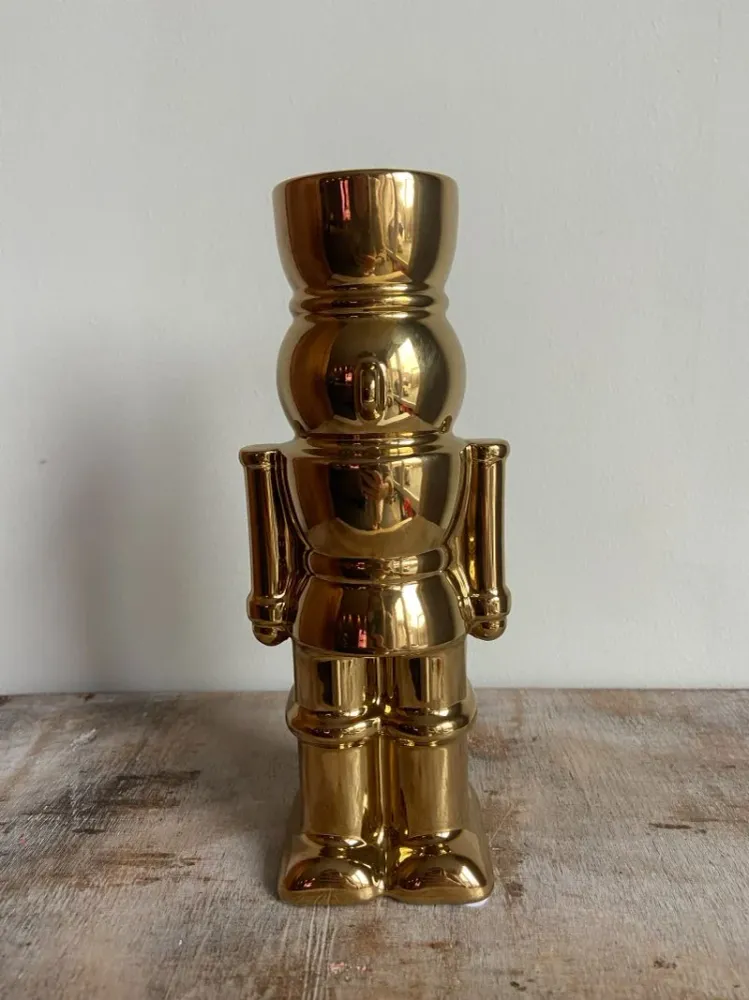 Vase Nussknacker Gold