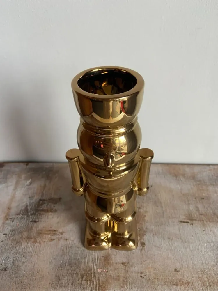 Vase Nussknacker Gold