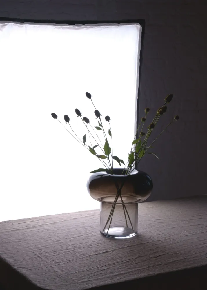 Vase ORIO schwarzes Glas mundgeblasen