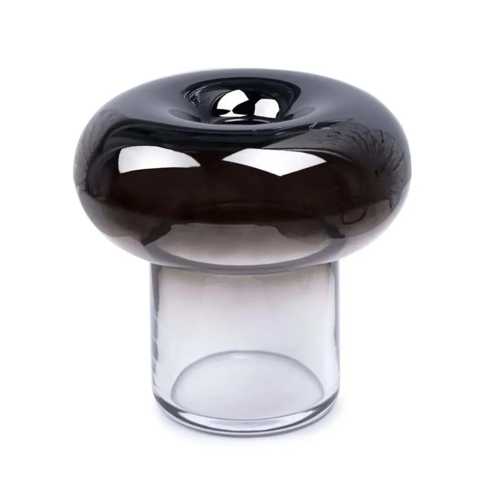 Vase ORIO schwarzes Glas mundgeblasen
