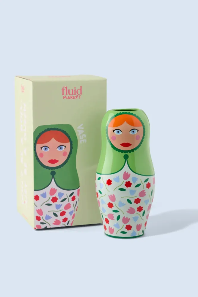 Vase - Puppe - Blumen - AAVSERUSSIANFLW - Fluid Market - Wohnen