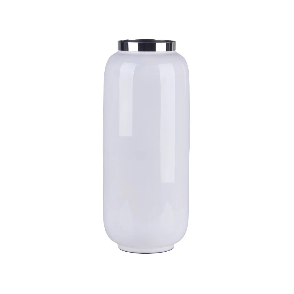 Vase SAIGON M weiss- silber 30 cm