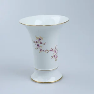 Vase Trichtervase Lila Blumenmalerei