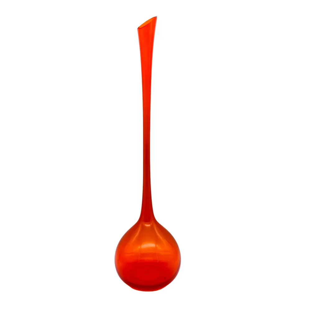 Vase Vintage 60er 70er Mid Century Lounge Glas orange Dekoration